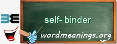 WordMeaning blackboard for self-binder